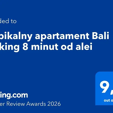 Tropikalny Apartament Bali, 8 Minut Od Alei, Parking 아파트